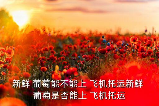 葡萄能带上飞机吗国际,带葡萄和榴莲登机需要注意什么?