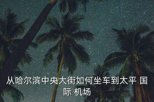 哈市到国际机场,从哈尔滨火车站到太平机场行车路线