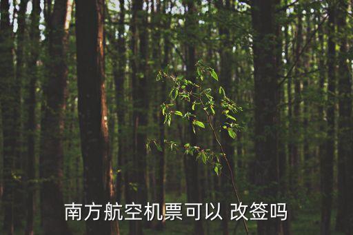 南方航空机票可以 改签吗