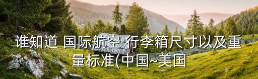 谁知道 国际航空 行李箱尺寸以及重量标准(中国~美国