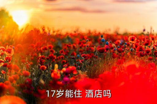 17岁能住 酒店吗