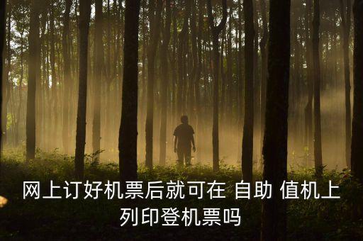 网上订好机票后就可在 自助 值机上列印登机票吗