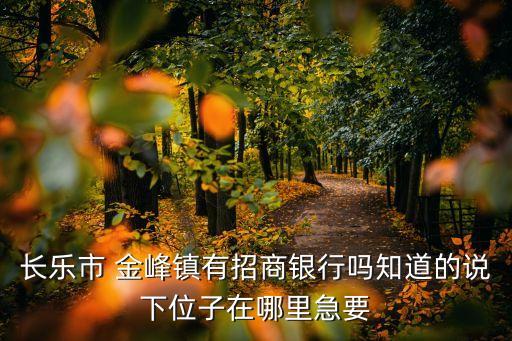长乐市 金峰镇有招商银行吗知道的说下位子在哪里急要