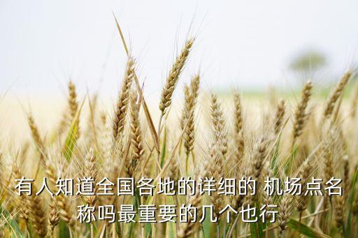 有人知道全国各地的详细的 机场点名称吗最重要的几个也行
