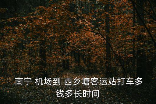  南宁 机场到 西乡塘客运站打车多钱多长时间