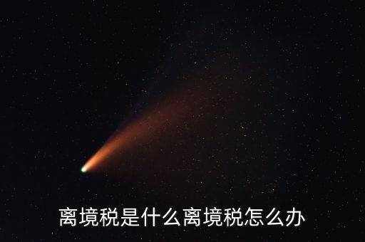 离境税是什么离境税怎么办