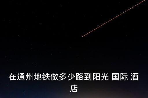 在通州地铁做多少路到阳光 国际 酒店