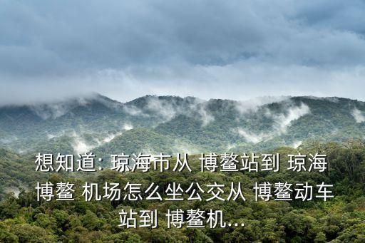 想知道: 琼海市从 博鳌站到 琼海 博鳌 机场怎么坐公交从 博鳌动车站到 博鳌机...