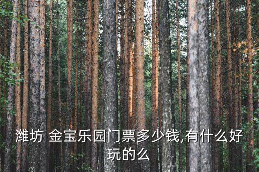 潍坊 金宝乐园门票多少钱,有什么好玩的么
