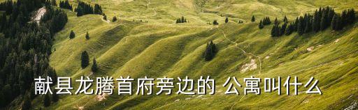 献县龙腾首府旁边的 公寓叫什么
