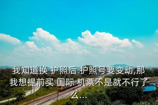 我知道换 护照后 护照号要变动,那我想提前买 国际 机票不是就不行了么...