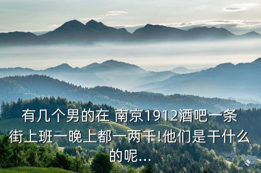 有几个男的在 南京1912酒吧一条街上班一晚上都一两千!他们是干什么的呢...
