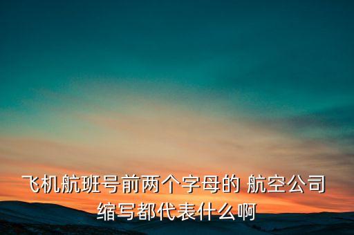 飞机航班号前两个字母的 航空公司 缩写都代表什么啊