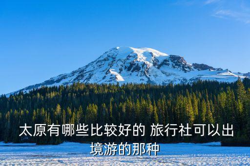  太原有哪些比较好的 旅行社可以出境游的那种