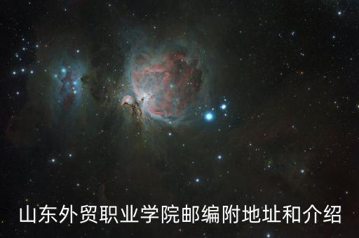 山东外贸职业学院邮编附地址和介绍