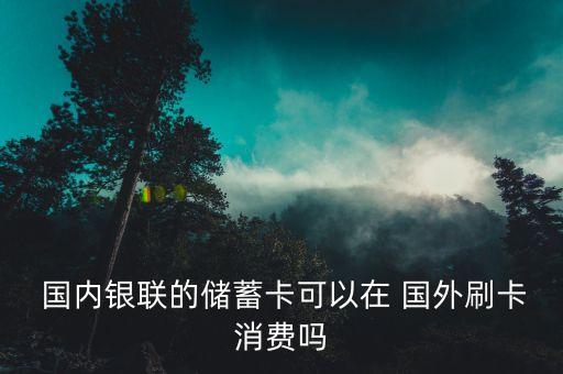  国内银联的储蓄卡可以在 国外刷卡消费吗