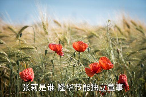 张莉是谁 隆华节能独立董事