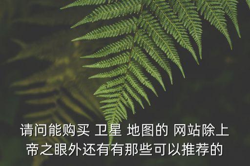 请问能购买 卫星 地图的 网站除上帝之眼外还有有那些可以推荐的