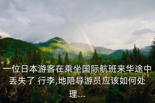 一位日本游客在乘坐国际航班来华途中丢失了 行李,地陪导游员应该如何处理...