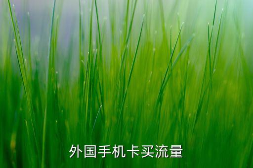 外国手机卡买流量