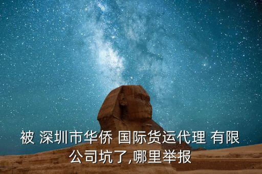 被 深圳市华侨 国际货运代理 有限公司坑了,哪里举报