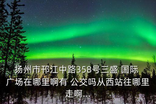 扬州市邗江中路358号三盛 国际 广场在哪里啊有 公交吗从西站往哪里走啊...
