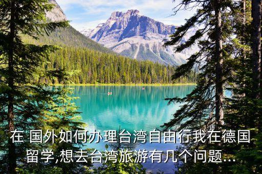 在 国外如何办理台湾自由行我在德国留学,想去台湾旅游有几个问题...