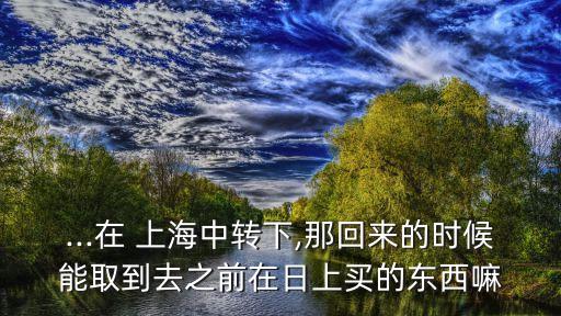 国外到上海转机可以逛日上吗
