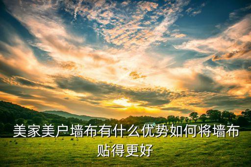  美家美户墙布有什么优势如何将墙布贴得更好