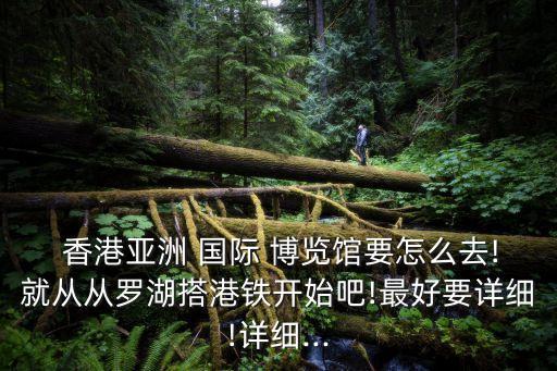  香港亚洲 国际 博览馆要怎么去!就从从罗湖搭港铁开始吧!最好要详细!详细...
