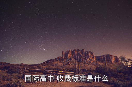  国际高中 收费标准是什么