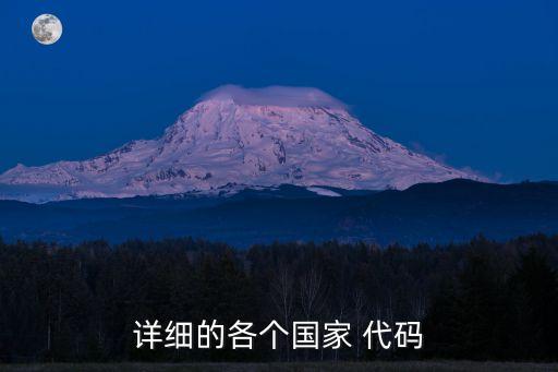 详细的各个国家 代码