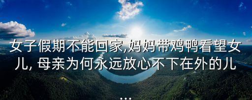女子假期不能回家,妈妈带鸡鸭看望女儿, 母亲为何永远放心不下在外的儿...