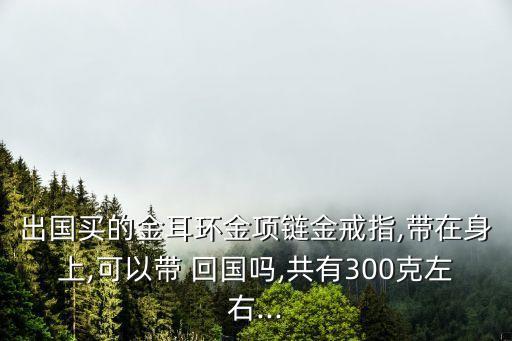 国外买首饰回国,从国外带首饰回国有什么要求