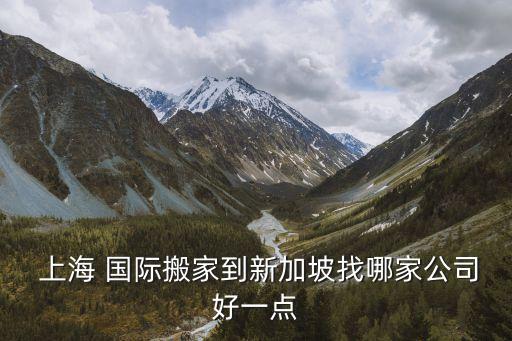  上海 国际搬家到新加坡找哪家公司好一点