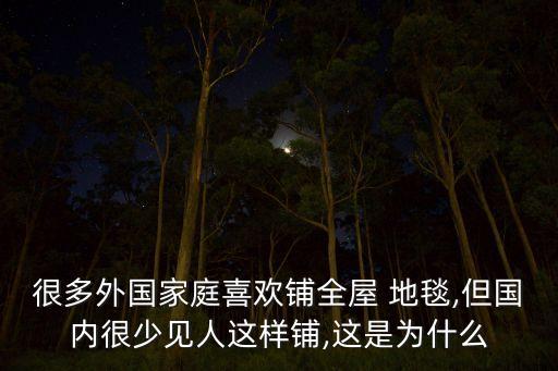 很多外国家庭喜欢铺全屋 地毯,但国内很少见人这样铺,这是为什么
