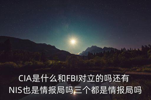 CIA是什么和FBI对立的吗还有 NIS也是情报局吗三个都是情报局吗
