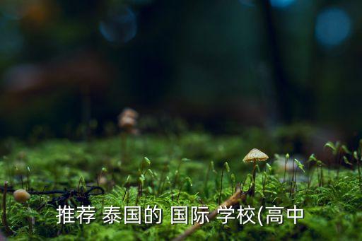 推荐 泰国的 国际 学校(高中