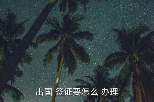 出国 签证要怎么 办理