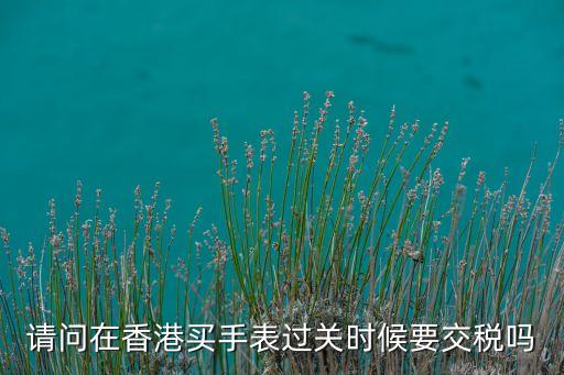 请问在香港买手表过关时候要交税吗