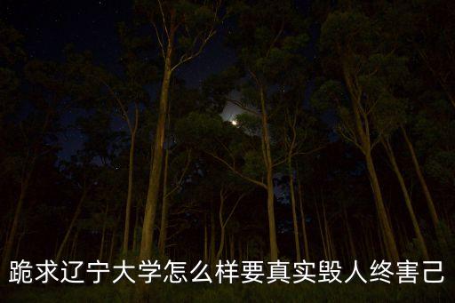 跪求辽宁大学怎么样要真实毁人终害己