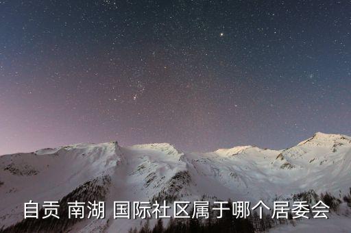 自贡 南湖 国际社区属于哪个居委会