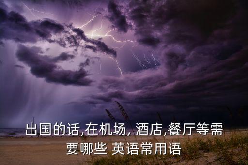 出国的话,在机场, 酒店,餐厅等需要哪些 英语常用语