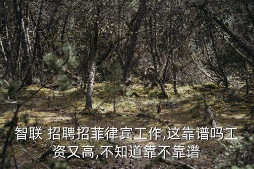 智联 招聘招菲律宾工作,这靠谱吗工资又高,不知道靠不靠谱