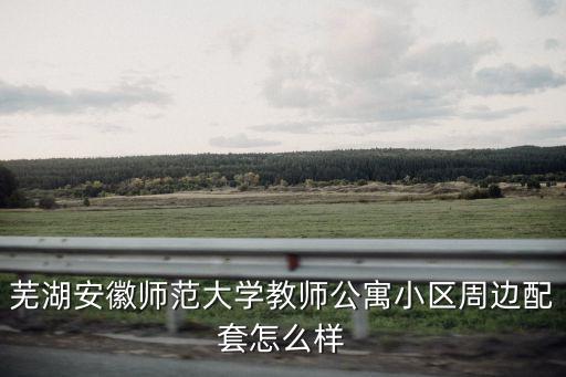 芜湖安徽师范大学教师公寓小区周边配套怎么样
