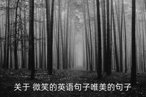 关于 微笑的英语句子唯美的句子