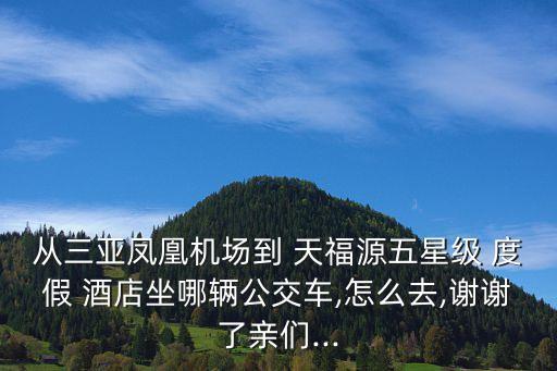 从三亚凤凰机场到 天福源五星级 度假 酒店坐哪辆公交车,怎么去,谢谢了亲们...