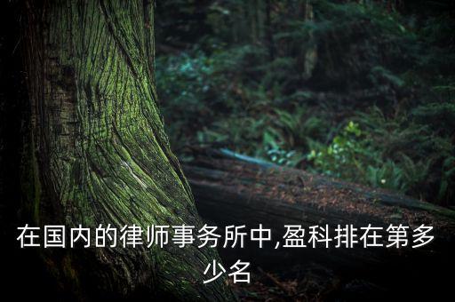 在国内的律师事务所中,盈科排在第多少名