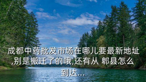  成都中药批发市场在哪儿要最新地址,别是搬迁了的哦,还有从 郫县怎么到达...