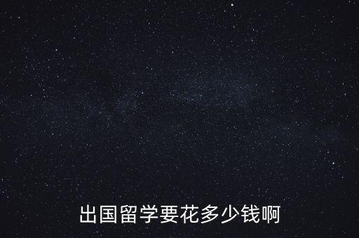 出国留学要花多少钱啊